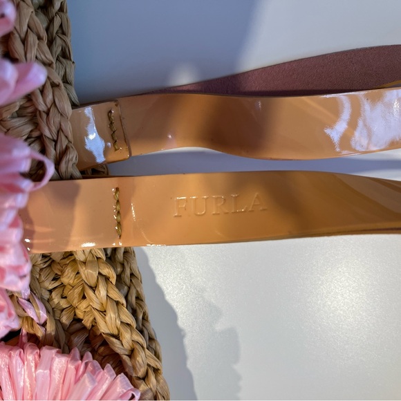 FURLA Pink and Tan Woven Tote Bag - Picture 2 of 2